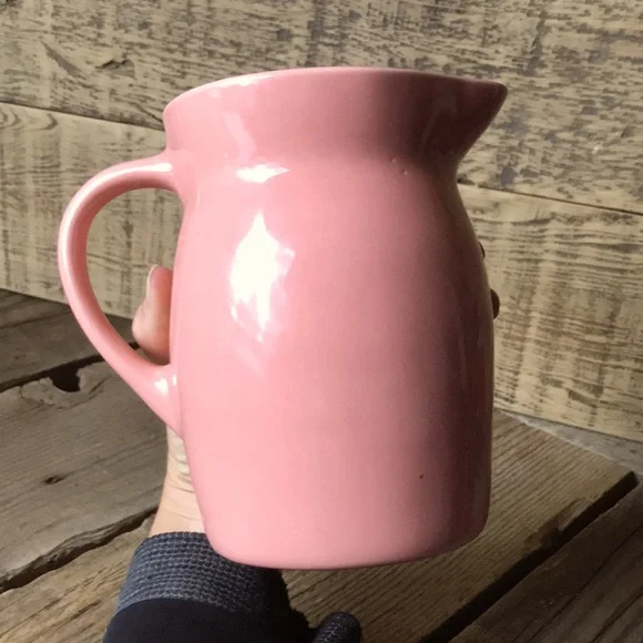 VTG Coral Peach Pink Ceramic Pottery Pitcher, 1Qt - Picture 8 of 8